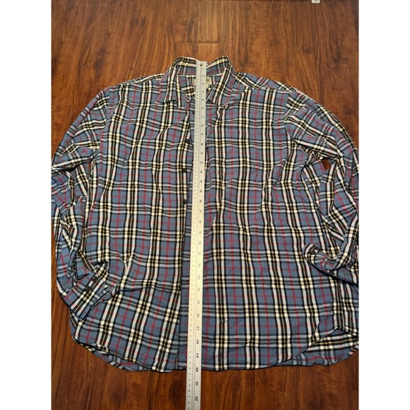 LL Bean Flannel Shirt Mens XL Red Blue Plaid Button Down Outdoors Long Sleeve - Picture 4 of 7